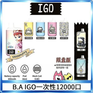 B.A IGD12000口 一次性拋棄式 電子煙